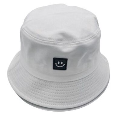 Gorro de pescador Smiley blanco