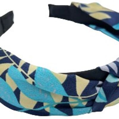 Blue Leaf Design Knot Headband