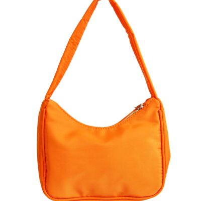 Orange Nylon Shoulder Bag