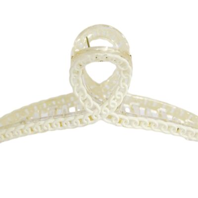 White Chain Twist Hair Claw