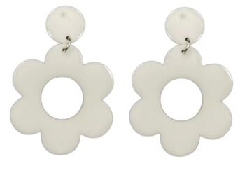 Boucle d'oreille marguerite blanche 1