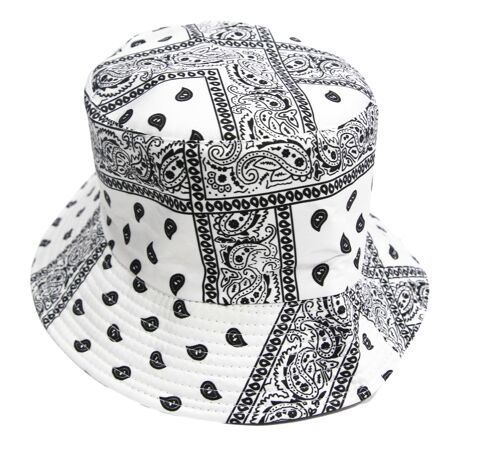 White Paisley Bucket Hat