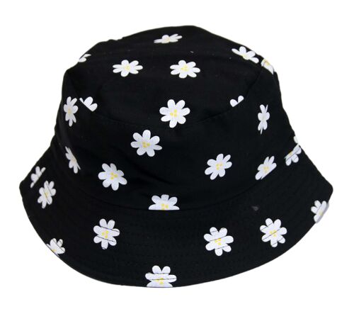 Black Daisy Bucket Hat