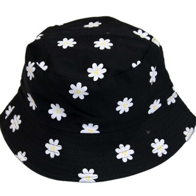 Black Daisy Bucket Hat