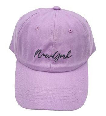 Casquette lilas avec broderie New York