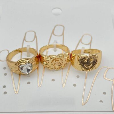 Packung mit 3 goldenen Ringen