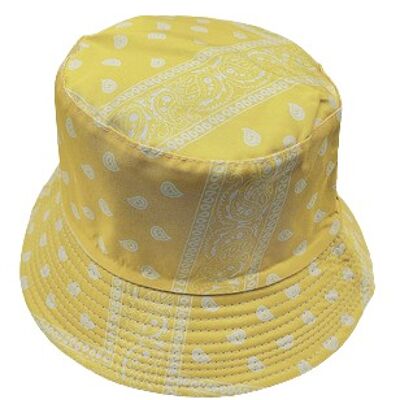 Sombrero de pescador Paisley amarillo