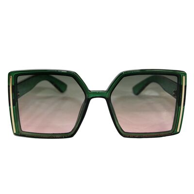Grüne übergroße quadratische Sonnenbrille