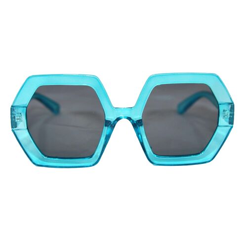 Aqua Hexagon Frame Sunglasses