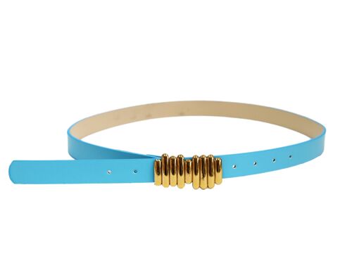 Aqua PU belt with Gold Buckle Belt