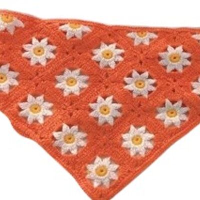 Orange Daisy Crochet Bandana Headband