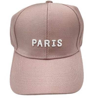 Blush Cap with Paris Embroidery