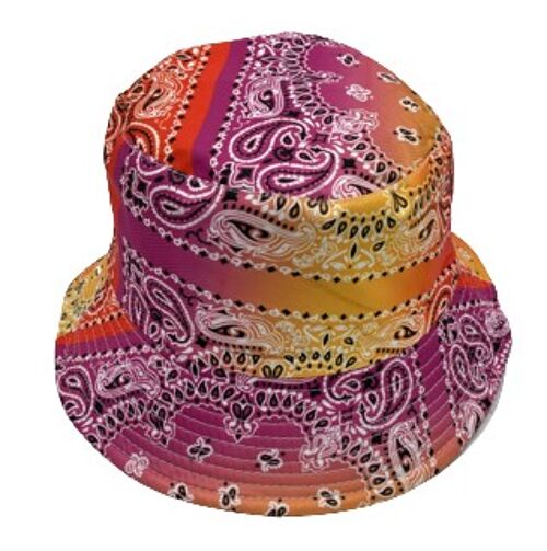 Fuchsia Multi Paisley Bucket Hat