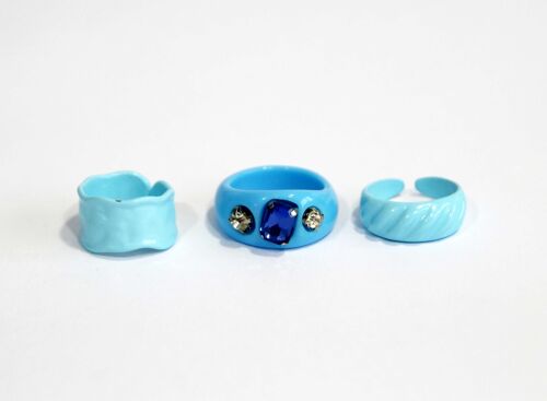 Blue Clear Plastic Ring Pack