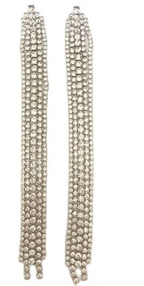 Long drop diamante waterfall earring