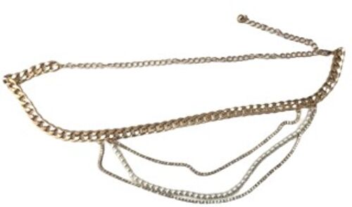 Layered Chain and Pearl Chain Belt