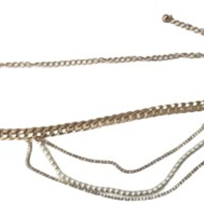 Layered Chain and Pearl Chain Belt