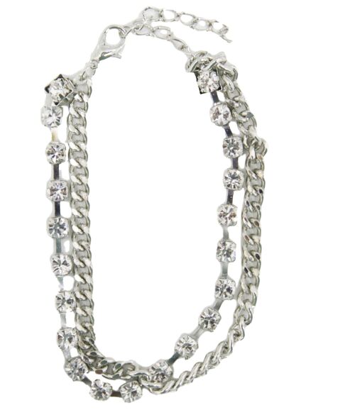 Chunky  Diamante Chain  Anklet - SILVER