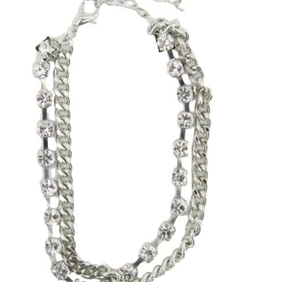 Chunky  Diamante Chain  Anklet - SILVER