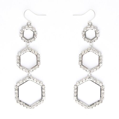 Hoop hanging earrings - SILVER