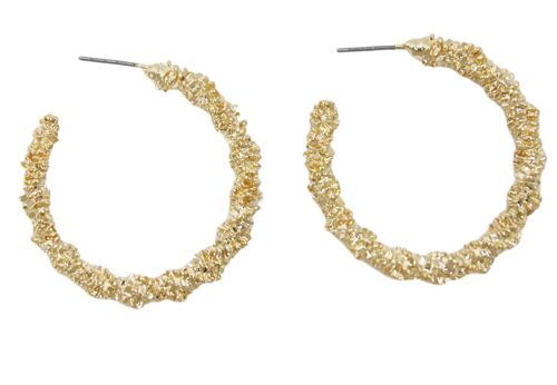 Textured half moon Hoops - GOLD