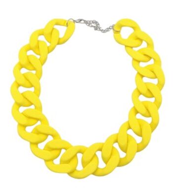 Collier chaîne épaisse jaune