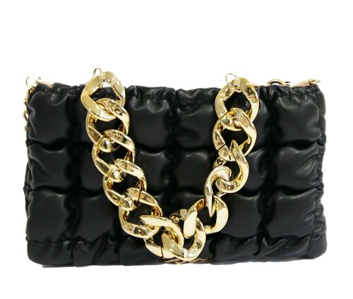 Black Clutch With Chunky Chain