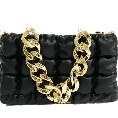 Black Clutch With Chunky Chain