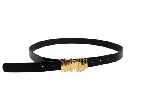 Black PU belt with Gold Buckle Belt