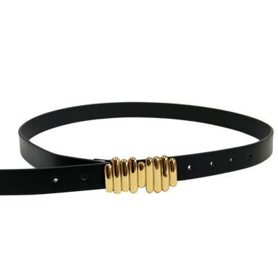 Black PU belt with Gold Buckle Belt