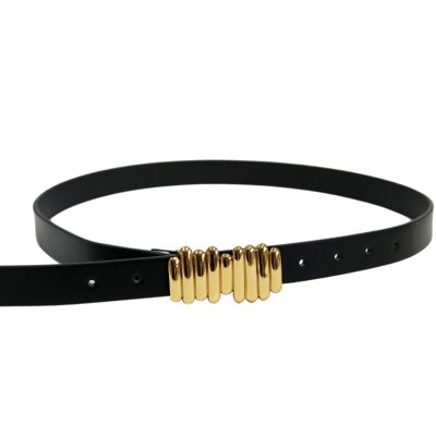 Black PU belt with Gold Buckle Belt