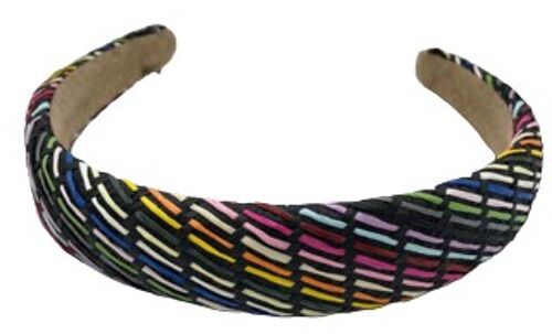 Black and Multi Woven Headband