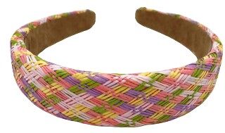 Pink Straw Woven Headband