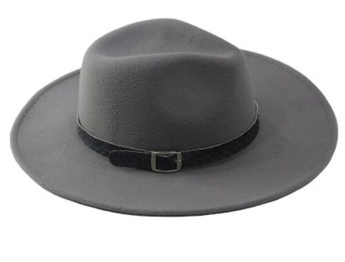 Grey Felt Fedora with woven band