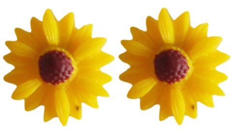 Yellow Flower Stud Earrings