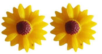 Boucles D'oreilles Tige Fleur Jaune 1