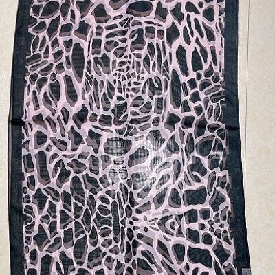 Pink Animal Print Lightweight Scarf