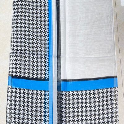 Blue and Black Houndstooth Lightweight Scarf