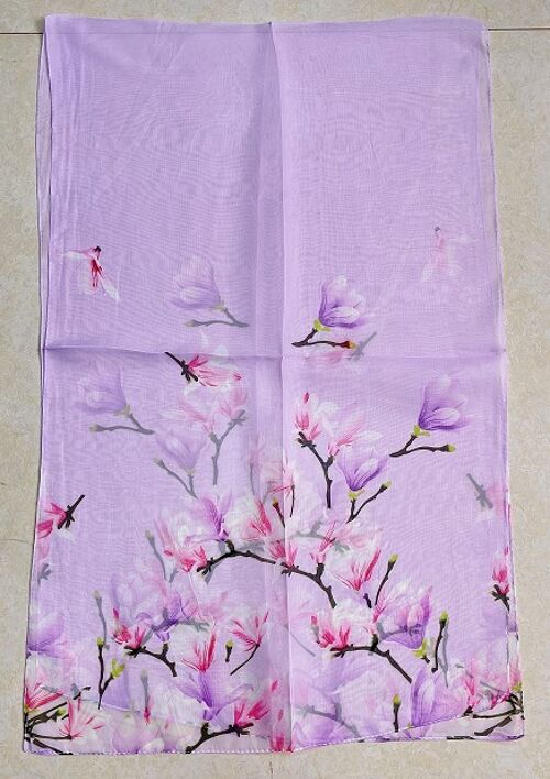Lilac Lightweight Floral Scarf