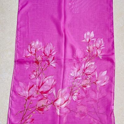 Fuchsia Floral Lightweight Scarf