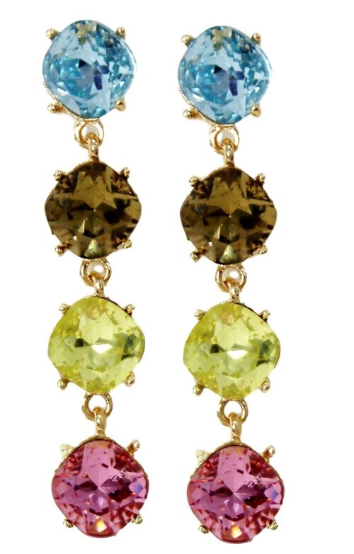 Multi Stone Drop Earrings