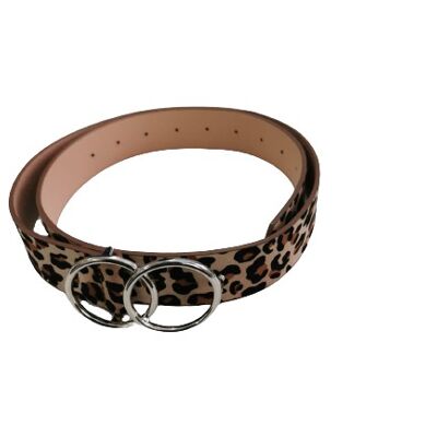 Leopard Double circle belt
