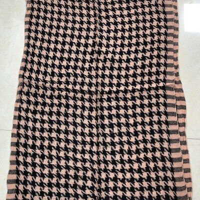 Peach Houndstooth Soft Touch Scarf