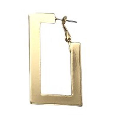 Gold Flat Rectangle Earrings