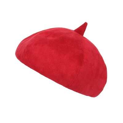 Red Structured Beret