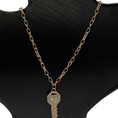 Key diamante necklace - GOLD