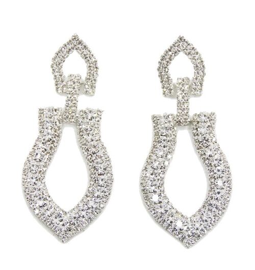 Diamante Curved Drop Earrings