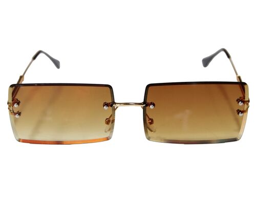 Frameless Rectangle Lens Sunglasses