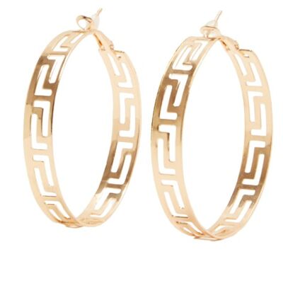 Gold Cutout Metal Hoop Earrings