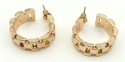 Gold thick Link Hoop Earrings